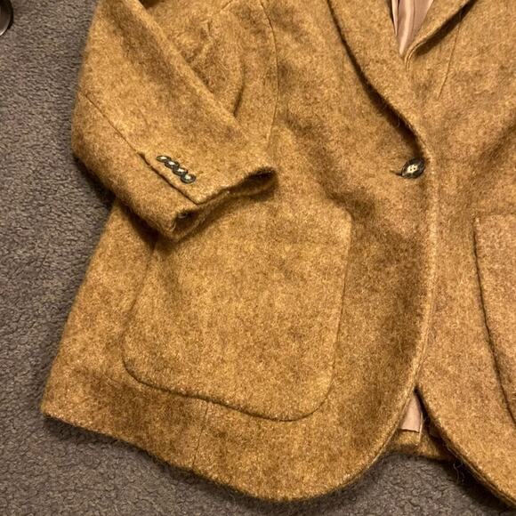 Madewell Plus Bouclé Larsen Wool Alpaca Blend Blazer In Toffee Melange - Picture 9 of 9